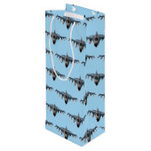 Kampfjets Geschenktüte Für Weinflaschen (Rückseite Schrägansicht)