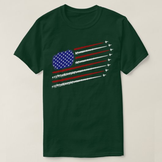 Kampfjets mit US-amerikanischer Flagge 4. Juli 201 T-Shirt (Design vorne)
