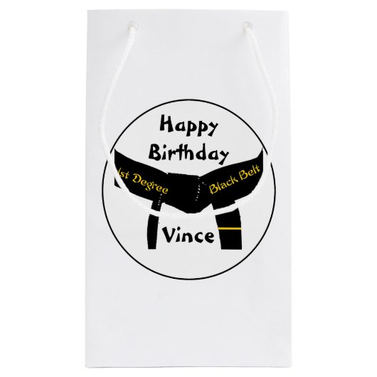Kampfkunst-1. Grad-Gürtel-alles Gute zum Kleine Geschenktüte (Rückseite)