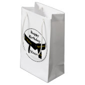 Kampfkunst-1. Grad-Gürtel-alles Gute zum Kleine Geschenktüte (Rückseite Schrägansicht)