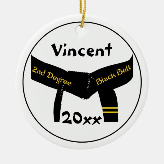 Kampfkunst 2. Grad Black Belt Keramikornament (Vorne)