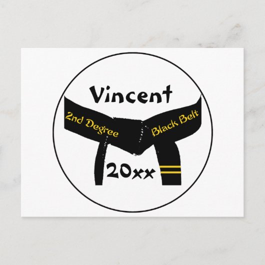 Kampfkunst 2. Grad Black Belt Postkarte (Vorderseite)