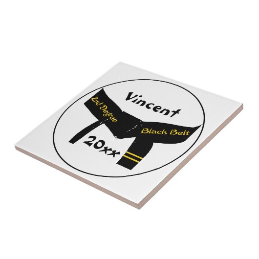 Kampfkunst 2. Grad Black Belt Tile Fliese (Seite)