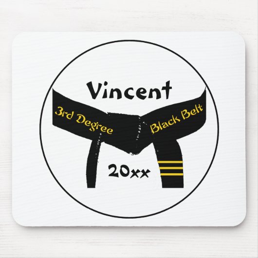 Kampfkunst-3. Grad-schwarzer Gürtel Mousepad (Vorne)