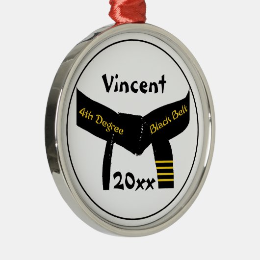 Kampfkunst 4. Grad Black Belt Rank Silbernes Ornament (Rechts)