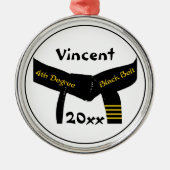 Kampfkunst 4. Grad Black Belt Rank Silbernes Ornament (Vorne)