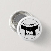 Kampfkunst Basic Black Belt Button (Vorne & Hinten)