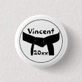 Kampfkunst Basic Black Belt Button (Vorderseite)