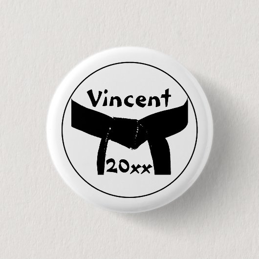 Kampfkunst Basic Black Belt Button (Vorderseite)