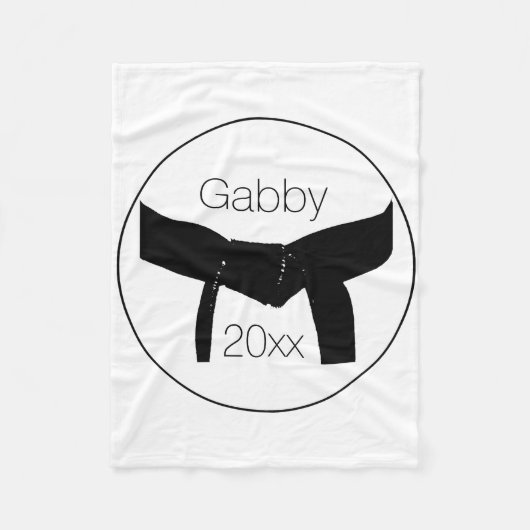 Kampfkunst Basic Black Belt Fleecedecke (Vorderseite)