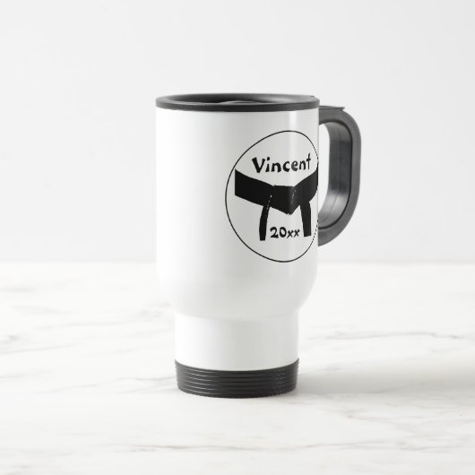 Kampfkunst Basic Black Belt Reisebecher (VorderseiteRechts)