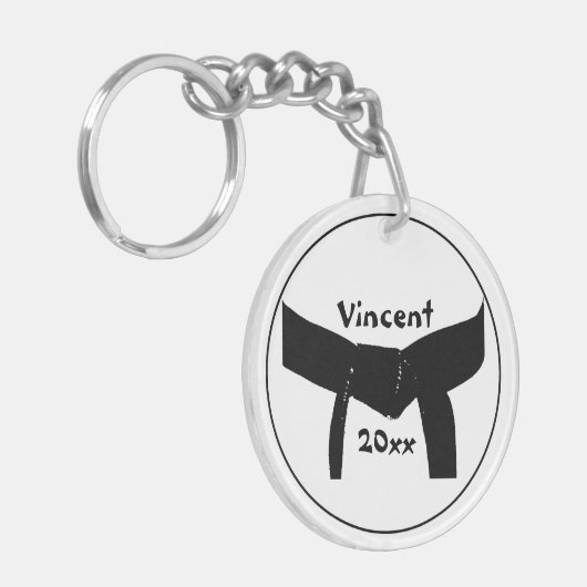 Kampfkunst Basic Black Belt Schlüsselanhänger (Vorderseite links)