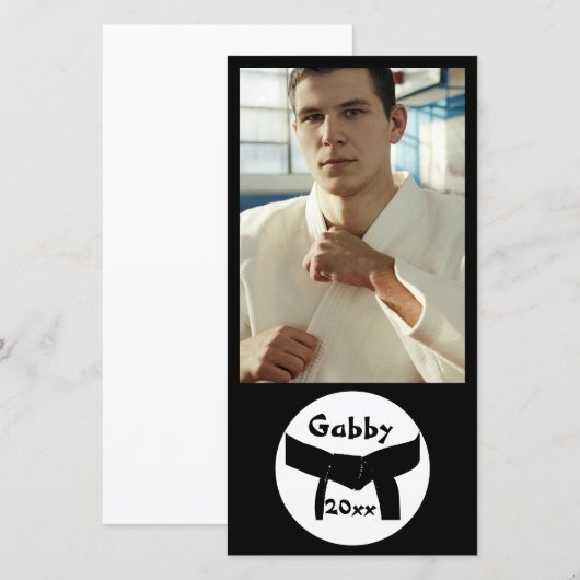 Kampfkunst Basiskarte Schwarzes Gürtel (Vorne/Hinten)