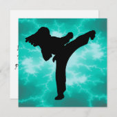 Kampfkunst-Blitz-Einladungen Einladung (Vorne/Hinten)