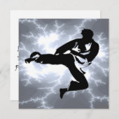 Kampfkunst-Blitz-Einladungen Einladung (Vorne/Hinten)