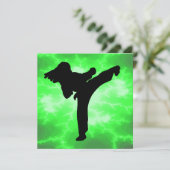 Kampfkunst-Blitz-Einladungen Einladung (Stehend Vorderseite)