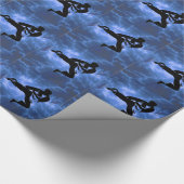 Kampfkunst-Blitz-Jungenblau-Packpapier Geschenkpapier (Ecke)