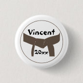 Kampfkunst Brown Belt Button (Vorderseite)