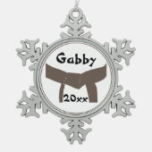 Kampfkunst Brown Belt Schneeflocken Zinn-Ornament (Vorderseite)
