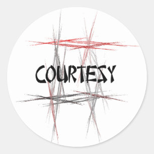 Kampfkunst Courtesy Runder Aufkleber