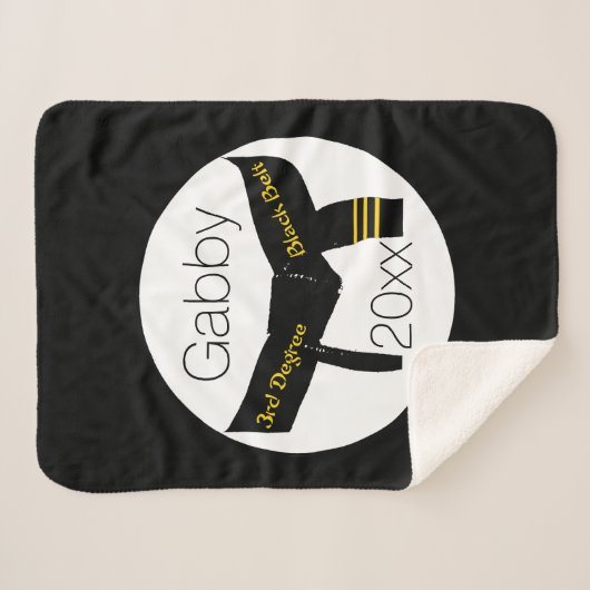 Kampfkunst Dritter Grad Black Belt Sherpadecke (Vorderseite (Horizontal))