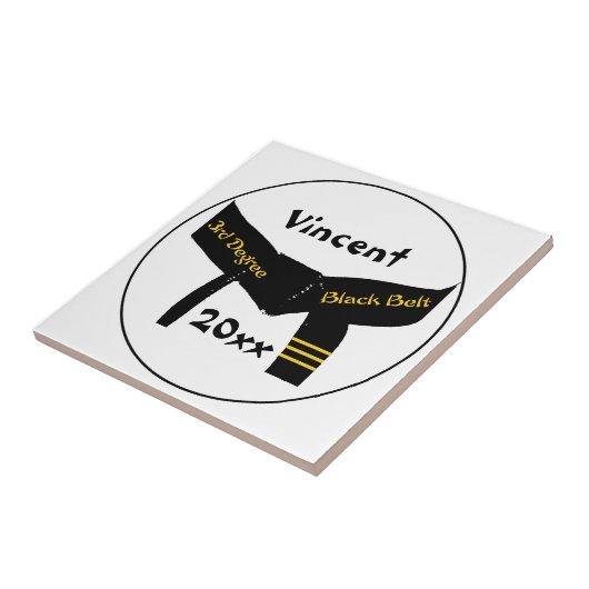Kampfkunst Dritter Grad Black Belt Tile Fliese (Seite)