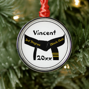 Kampfkunst Dritter Grad Black Gelt Rank Silbernes Ornament