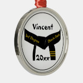 Kampfkunst Dritter Grad Black Gelt Rank Silbernes Ornament (Rechts)