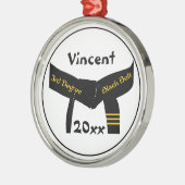 Kampfkunst Dritter Grad Black Gelt Rank Silbernes Ornament (Links)