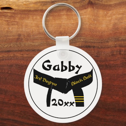 Kampfkunst Dritter Grad Black Gelt Schlüsselanhäng Schlüsselanhänger (Vorderseite)