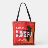 Kampfkunst Flying Kick Girl | Leben ist Kung Fu Tasche (Rückseite)