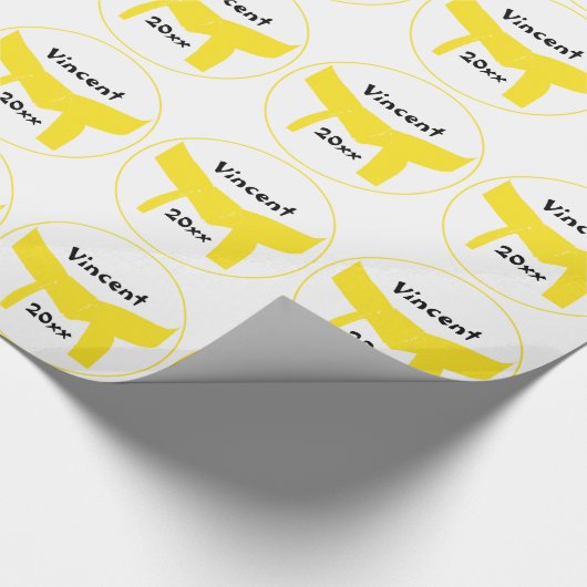 Kampfkunst-gelber Gurt Geschenkpapier (Ecke)