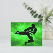 Kampfkunst-grüner Blitz-Mann Postkarte (Stehend Vorderseite)