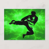 Kampfkunst-grüner Blitz-Mann Postkarte (Vorderseite)