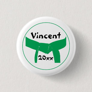 Kampfkunst-grüner Gürtel Button