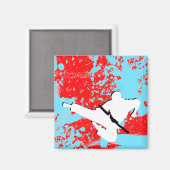 Kampfkunst : Grunge Silhouetten : Magnet (Vorderseite/Rückseite)