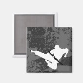 Kampfkunst : Grunge Silhouetten : Magnet (Vorderseite/Rückseite)