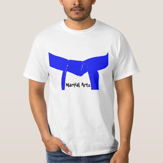 Kampfkunst-hellblauer Gurt T-Shirt (Vorderseite)