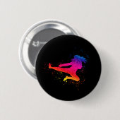 Kampfkunst, hoher Kick, malerischer Schlag Button (Vorne & Hinten)