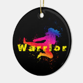 Kampfkunst, hoher Kick, malerischer Schlag Keramik Ornament (Links)