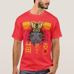 Kampfkunst Japanische Samurai Katze Japanischer Ka T-Shirt