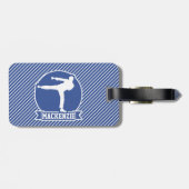 Kampfkunst, Karate, Blaue und Weiße Streifen Gepäckanhänger (Rückseite horizontal)