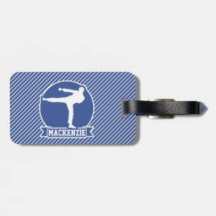 Kampfkunst, Karate, Blaue und Weiße Streifen Gepäckanhänger