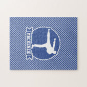 Kampfkunst, Karate, Blaue und Weiße Streifen Puzzle (Horizontal)