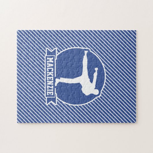Kampfkunst, Karate, Blaue und Weiße Streifen Puzzle (Horizontal)
