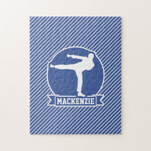 Kampfkunst, Karate, Blaue und Weiße Streifen Puzzle