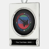 Kampfkunst - Karate-Grundwerte Banner-Ornament Silber (Links)