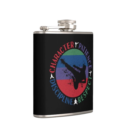 Kampfkunst - Karate-Grundwerte Flachmann (Rechts)