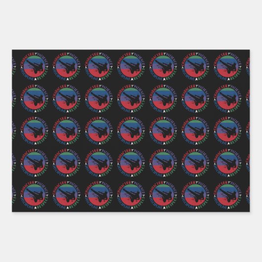 Kampfkunst - Karate-Grundwerte Geschenkpapier Set (Vorderseite)