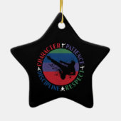 Kampfkunst - Karate-Grundwerte Keramik Ornament (Hinten)